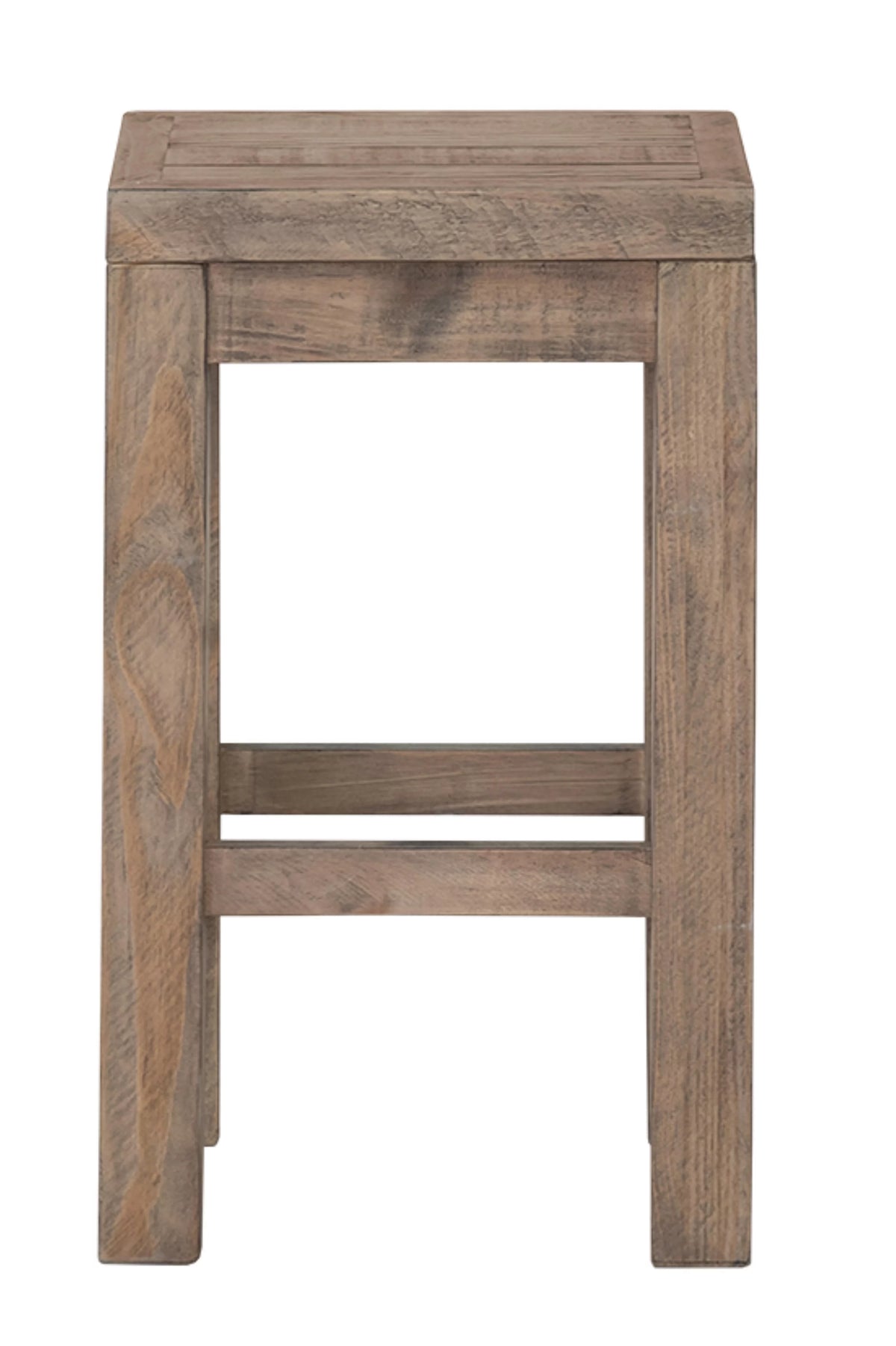 Distressed Light Brown Solid Wood Counter Stool H9843