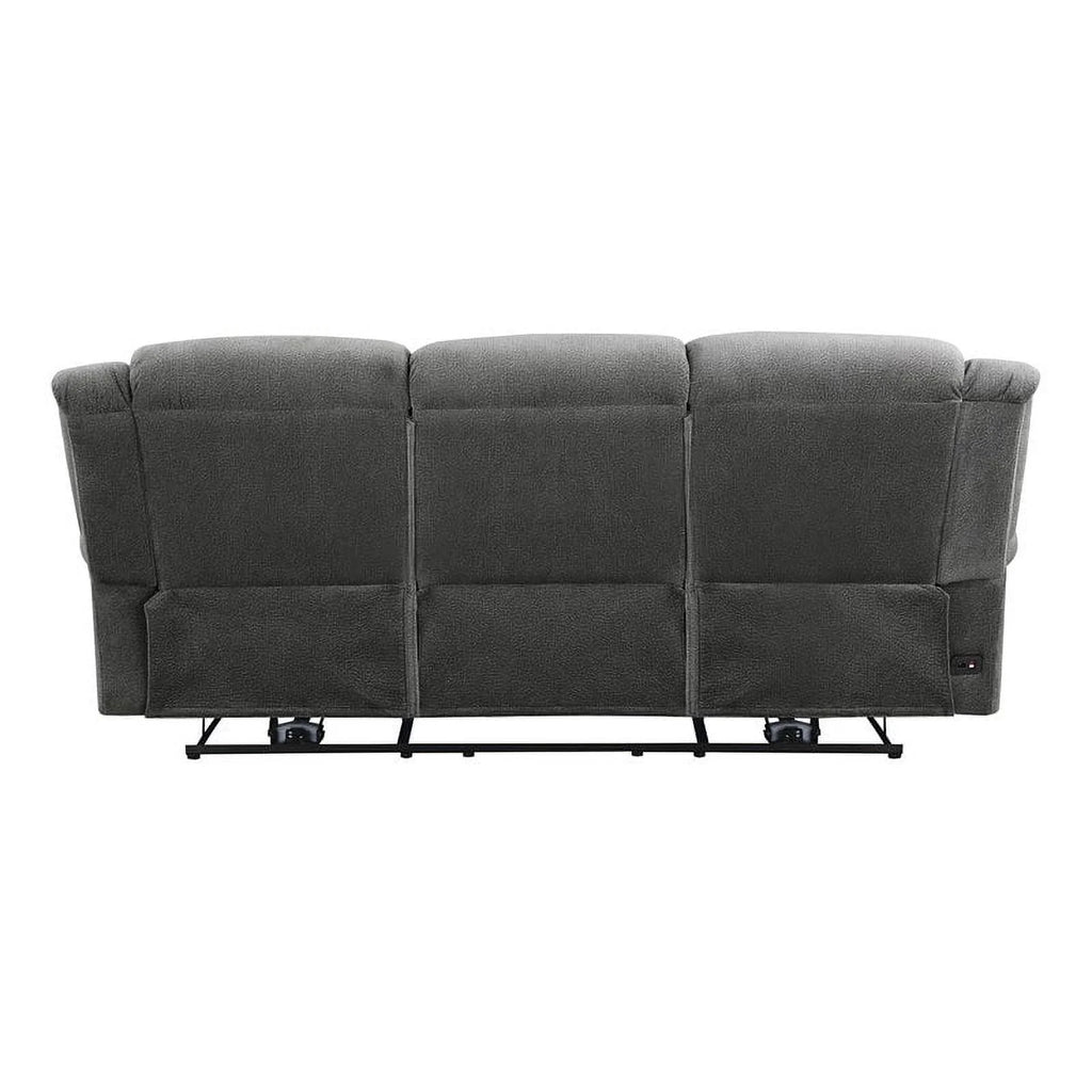 Charcoal Wood Microfiber Double Reclining Sofa M178