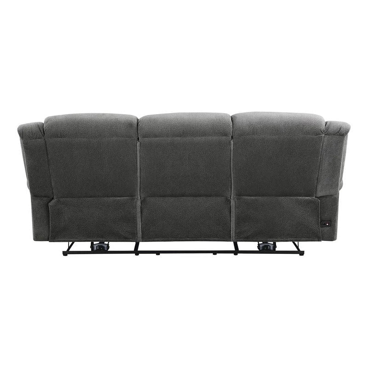 Charcoal Wood Microfiber Double Reclining Sofa M178