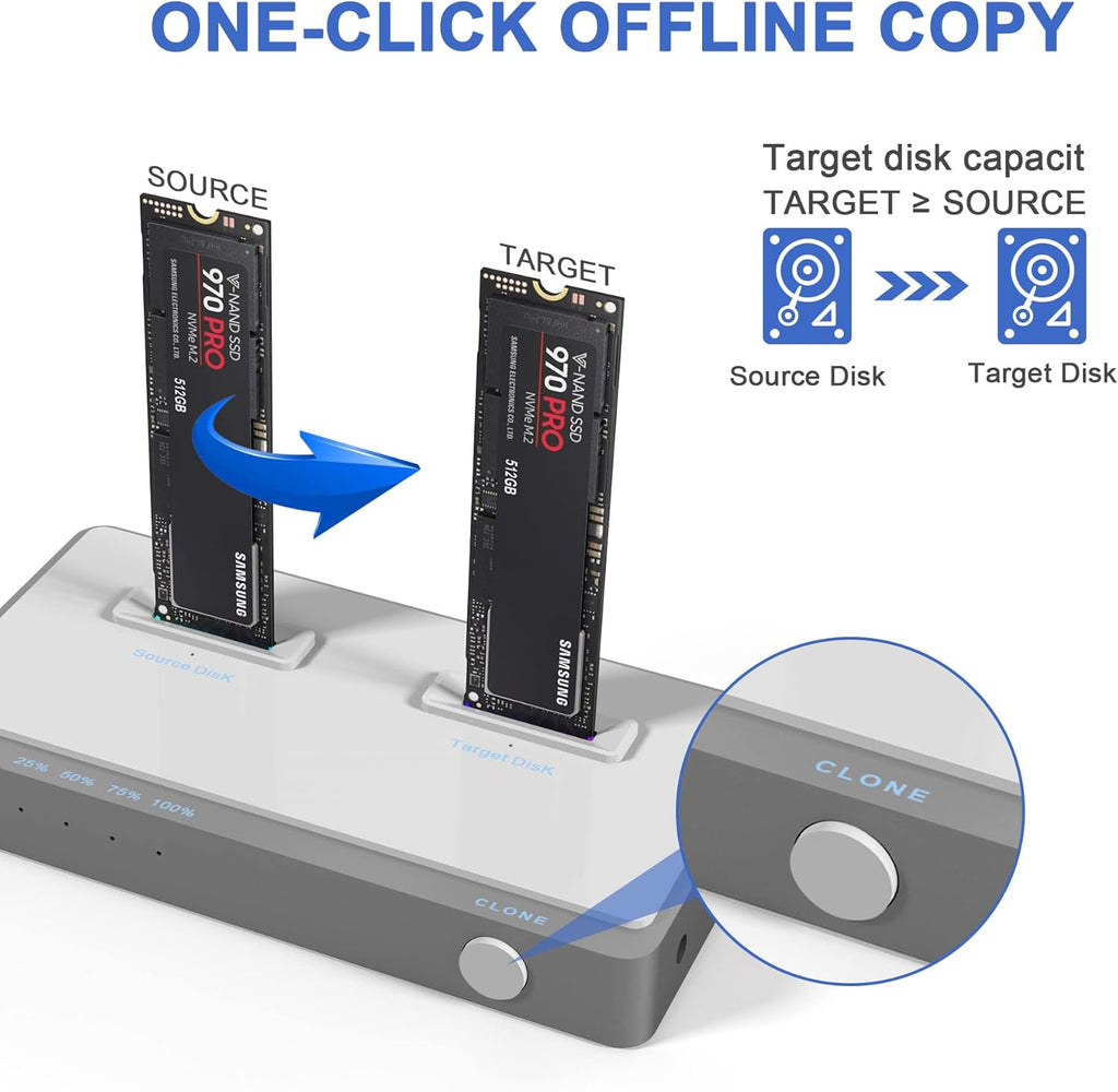 M.2 NVMe Dual-Bay Docking Station with Offline Clone Function S73725
