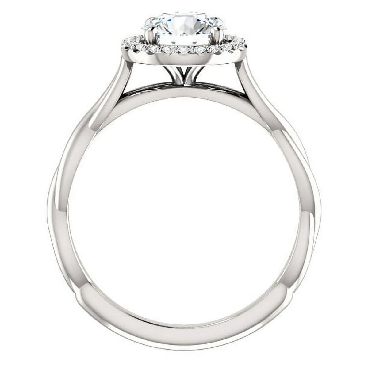 14K White Gold Halo Ring B971