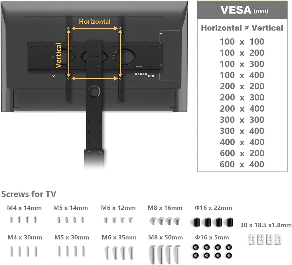 Rolling TV Stand with Wheels and Swivel Mount for 37 inch-70 inch LCD LED Flat Panel Screen TV, Portable Mobile TV Cart with Shelf, Height Adjustable, Max VESA 600x400mm C84733