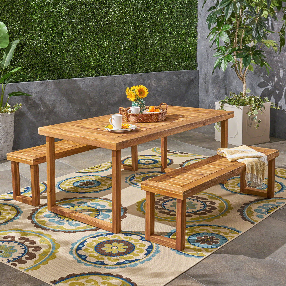 Natural Acacia Wood Picnic Set D121504
