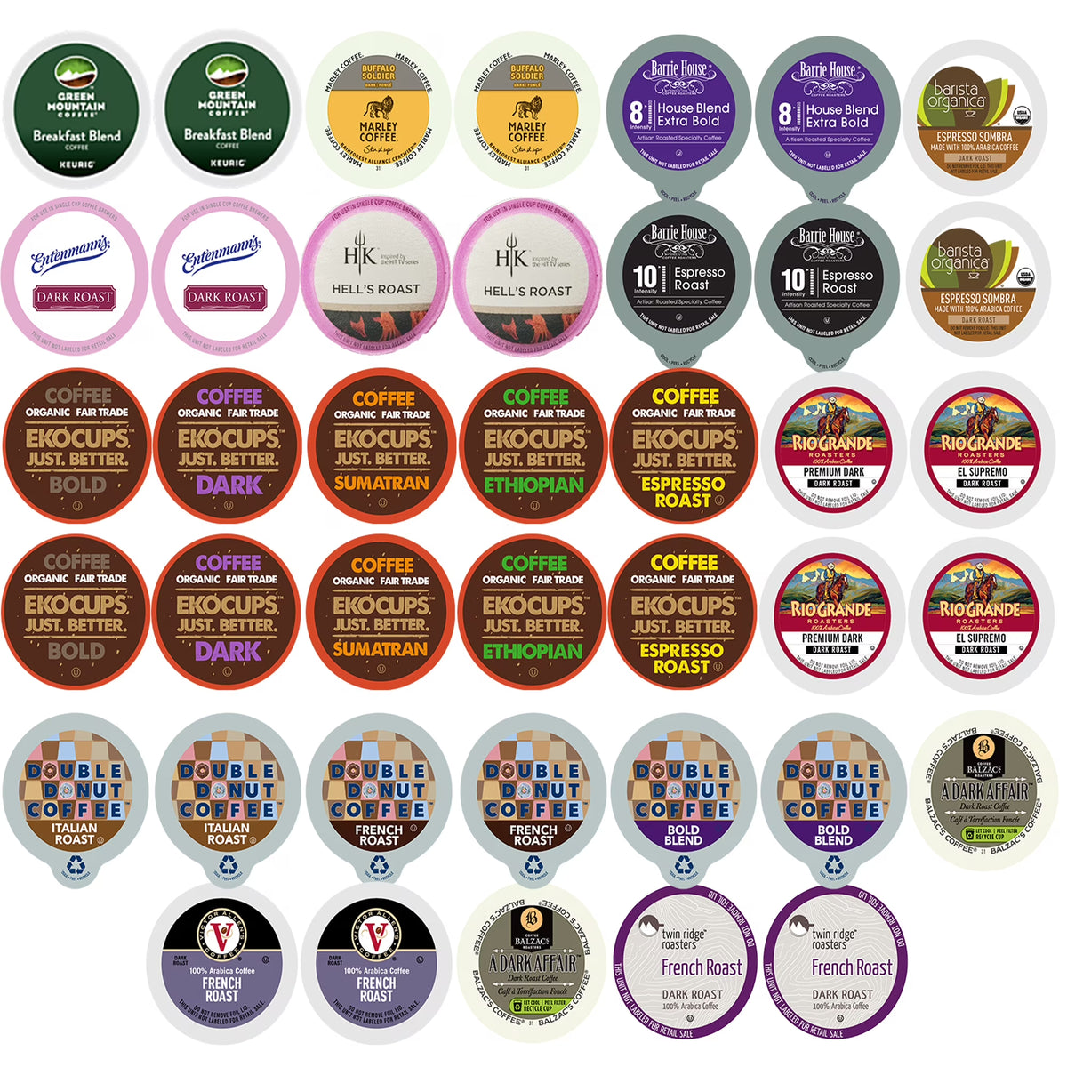 Bold Dark Roast Coffee Single Serve Cups Variety Pack K39233