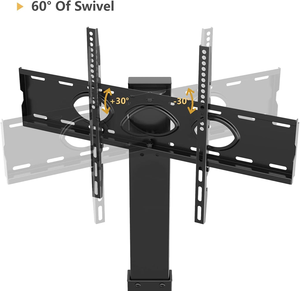 Rolling TV Stand with Wheels and Swivel Mount for 37 inch-70 inch LCD LED Flat Panel Screen TV, Portable Mobile TV Cart with Shelf, Height Adjustable, Max VESA 600x400mm C84733