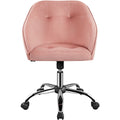Pink Velvet Adjustable Swivel Office Chair Q864