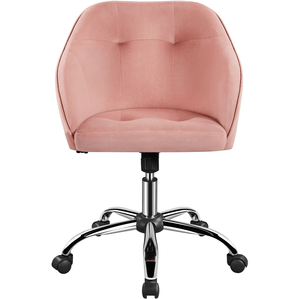 Pink Velvet Adjustable Swivel Office Chair Q864
