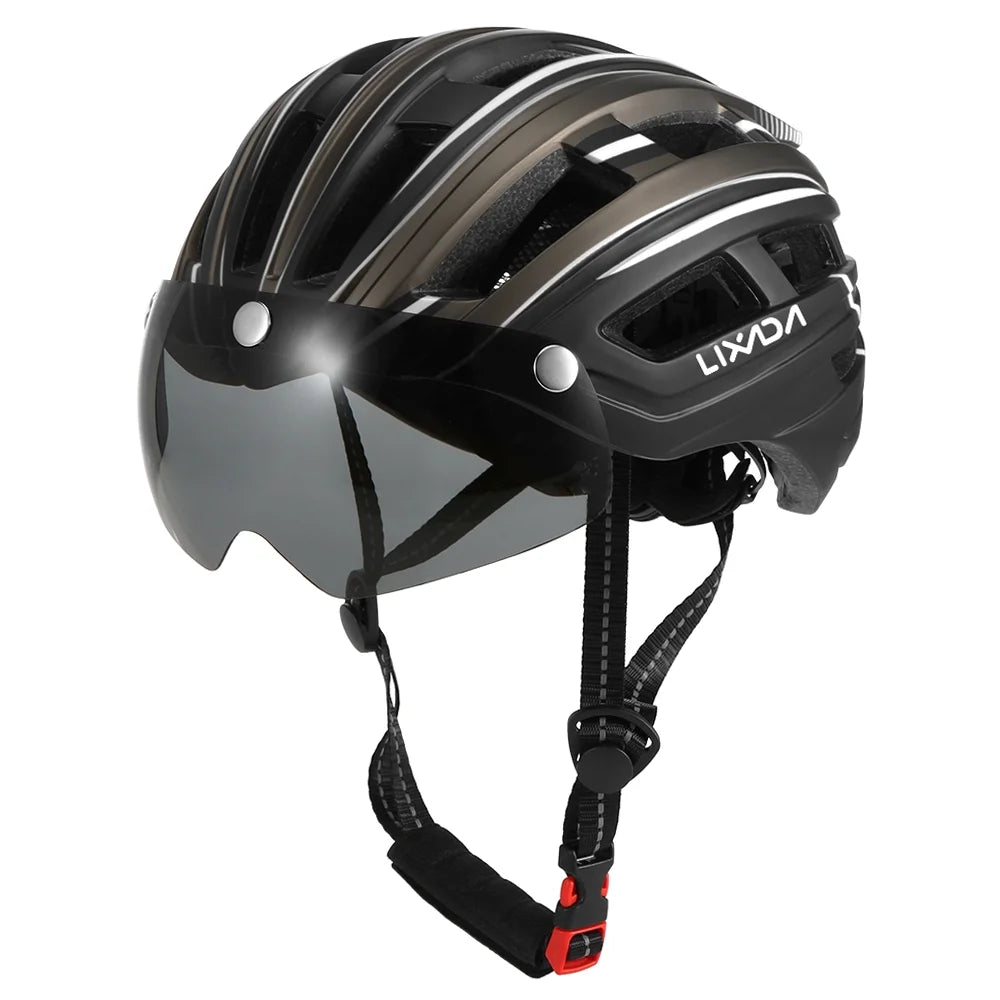 Mountain Bike Helmet with Back Light, Detachable Magnetic Visor C154608