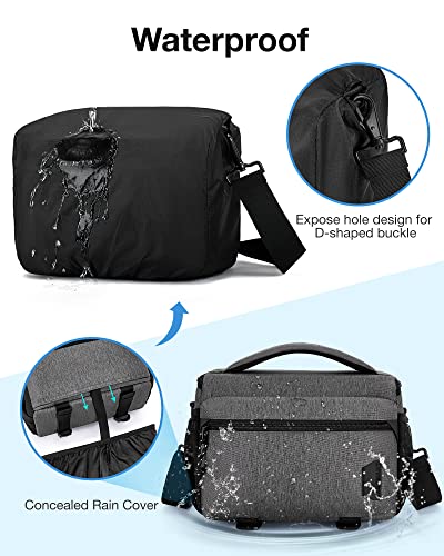 Compact Waterproof Camera Shoulder Bag with Tripod Holder, Black A394