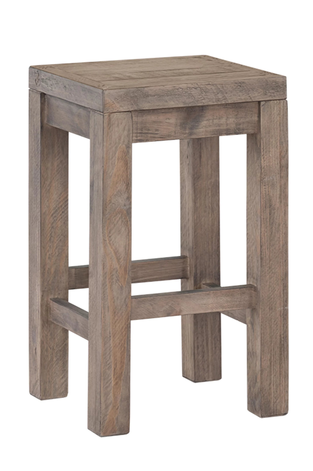 Distressed Light Brown Solid Wood Counter Stool H9843