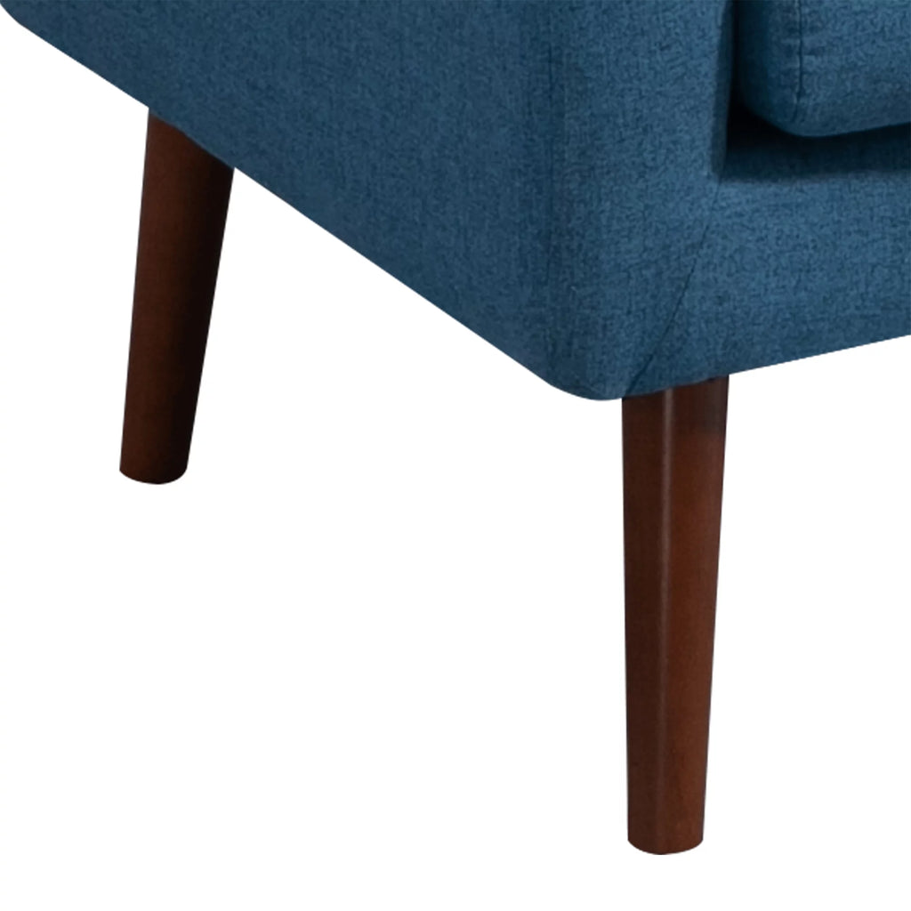 Blue Linen Upholstered Loveseat with Arms Q125641