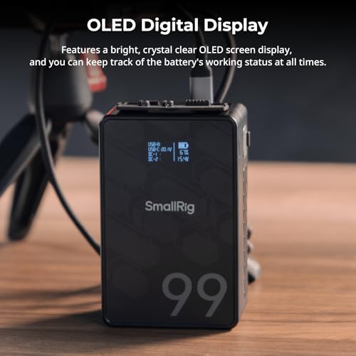 99Wh 6800mAh V Mount Battery with USB-C D-TAP USB-A Dual DC Ports OLED Screen F997718