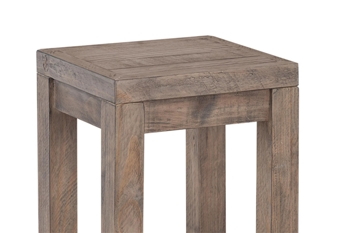 Distressed Light Brown Solid Wood Counter Stool H9843