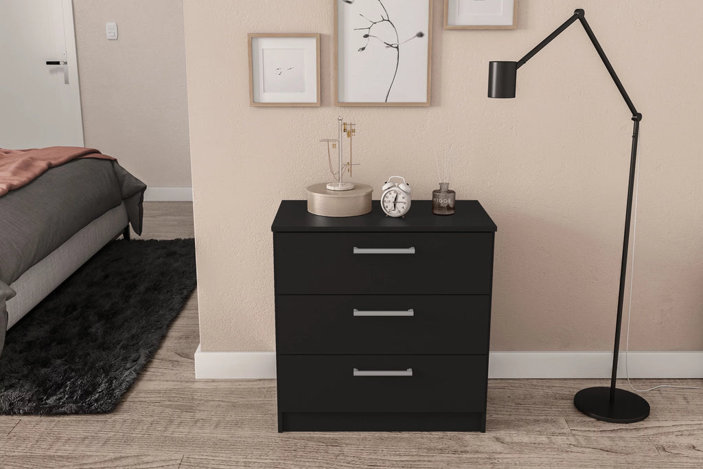 White 3 Drawer Wood Dresser I716341