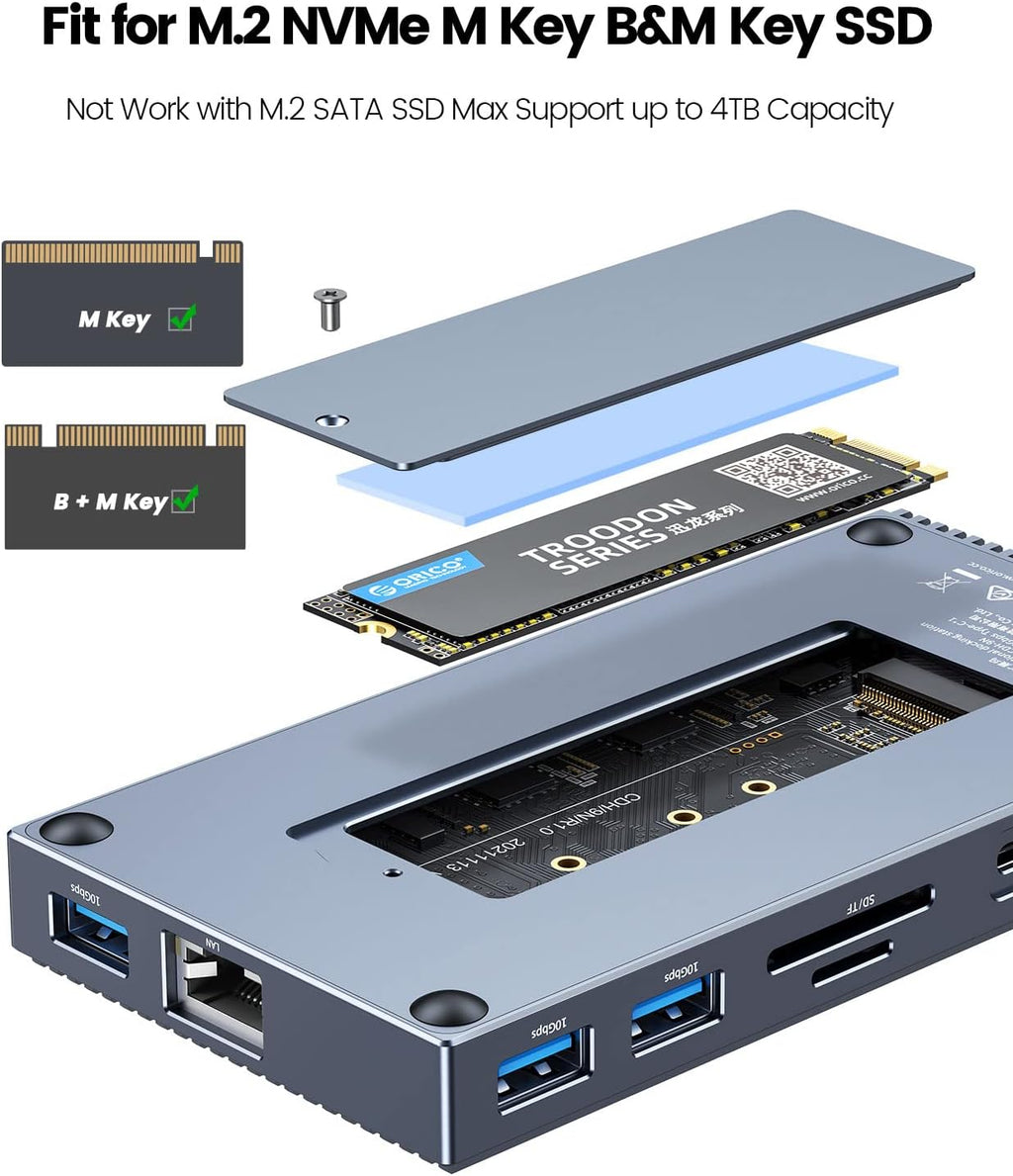 9-in-1 USB-C Hub with M.2 NVMe SSD Case R227807