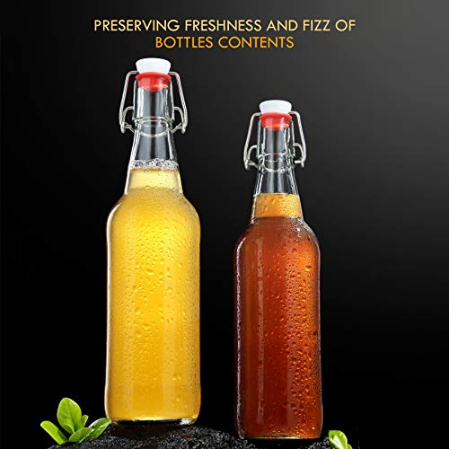 Clear Glass Beer Bottles with Swing Cap 16 oz Case of 6 A78245