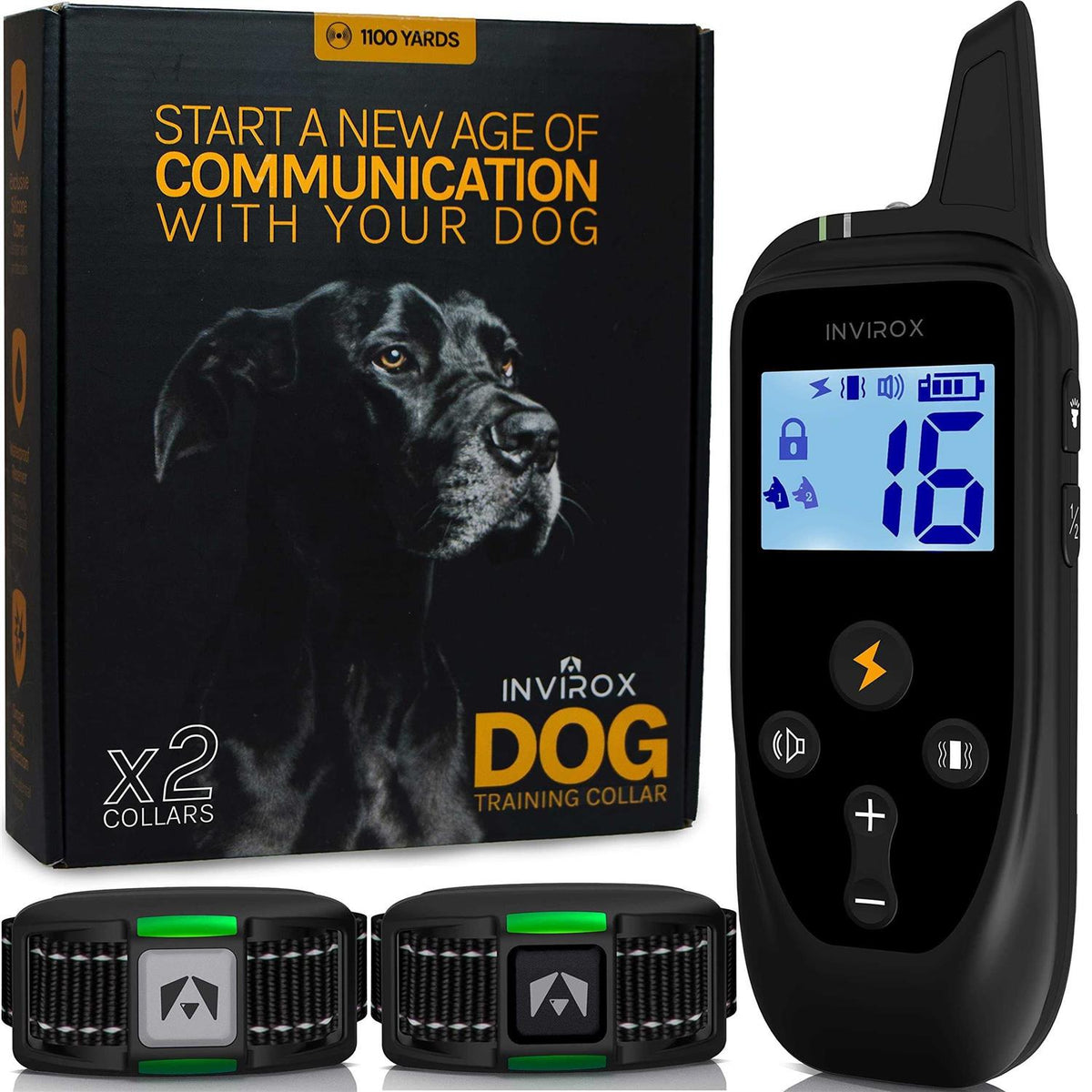 Dog Shock Collar For Large Dogs 123 Levels Dog Training Collar 1100Yards Range K4911