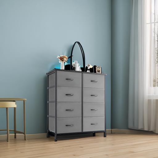 Black 6 Fabric Drawer TV Stand O3934