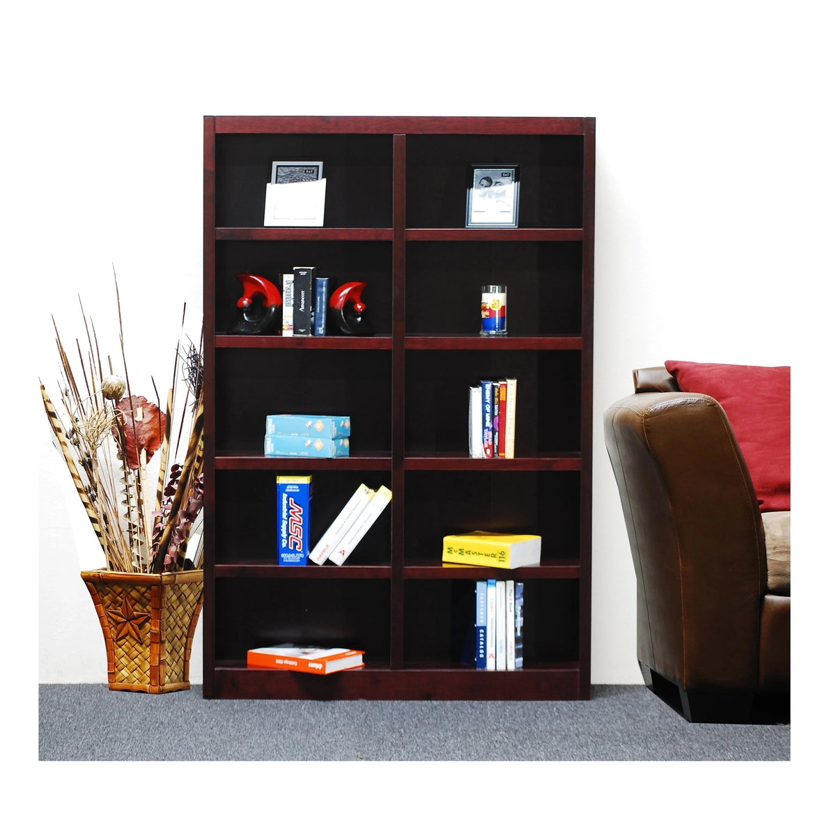 10 Shelf Espresso Wood Bookcase R145