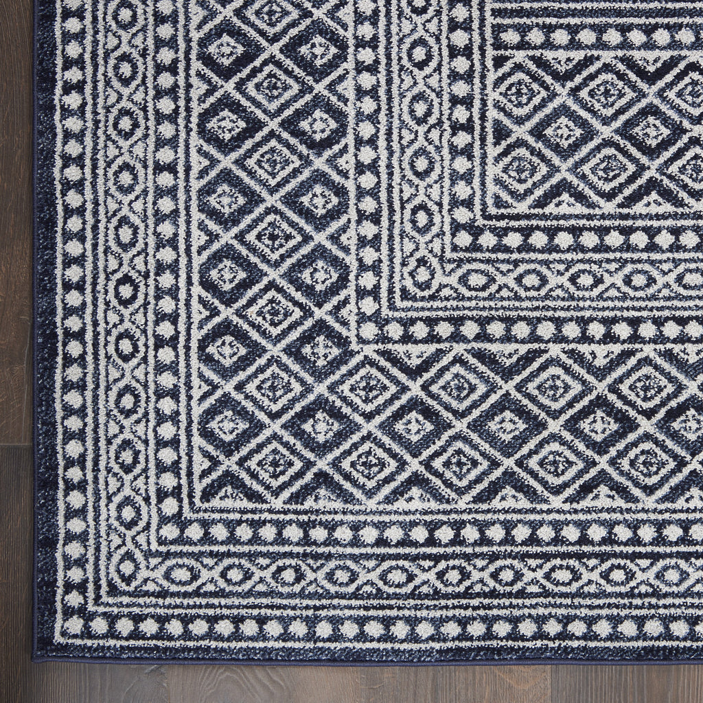 Navy Grey 8'6" x 12' Area Rug E672