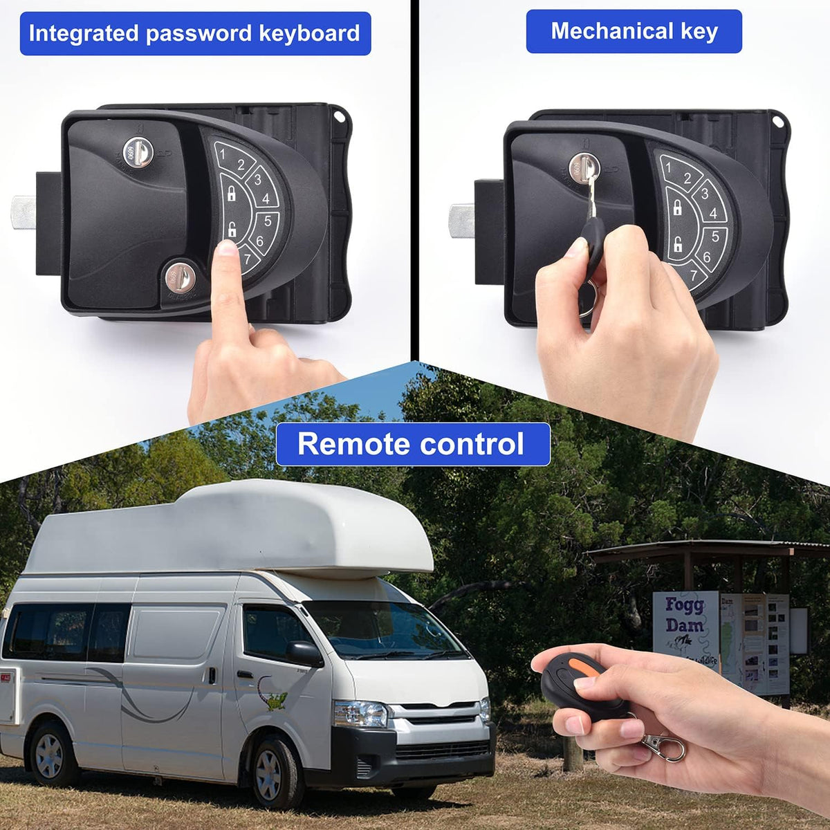 Waterproof Metal RV Keyless Entry Door Lock with Backlit Keypad Q484004