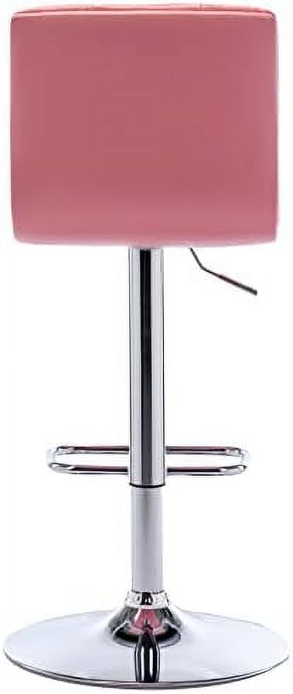 Tufted Adjustable PU Leather Swivel Barstools with Back Armless Counter Height Chairs I8011