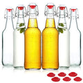 Clear Glass Beer Bottles with Swing Cap 16 oz Case of 6 A78245