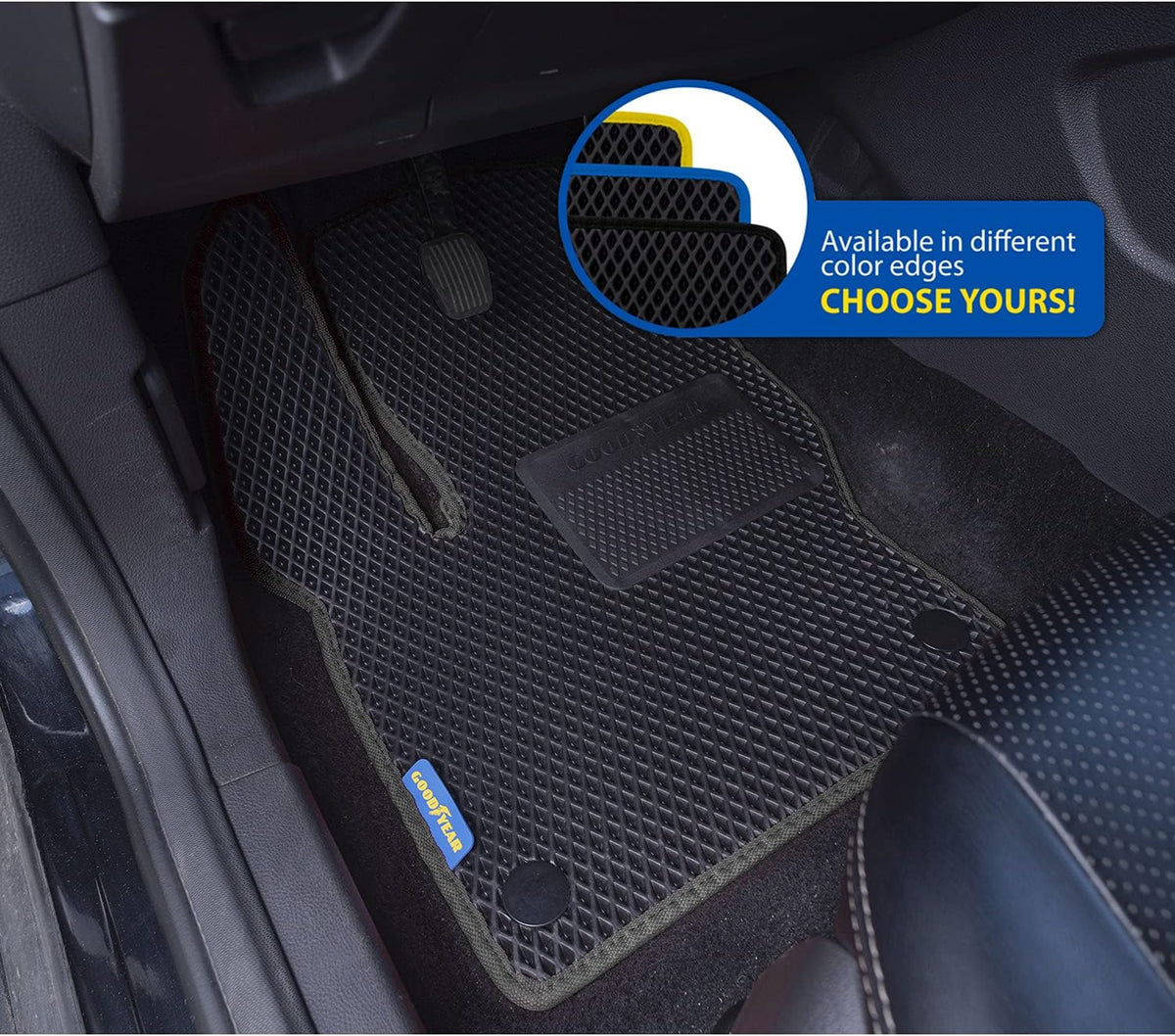 Black/Black 4 Pc. Car Floor Liners A270