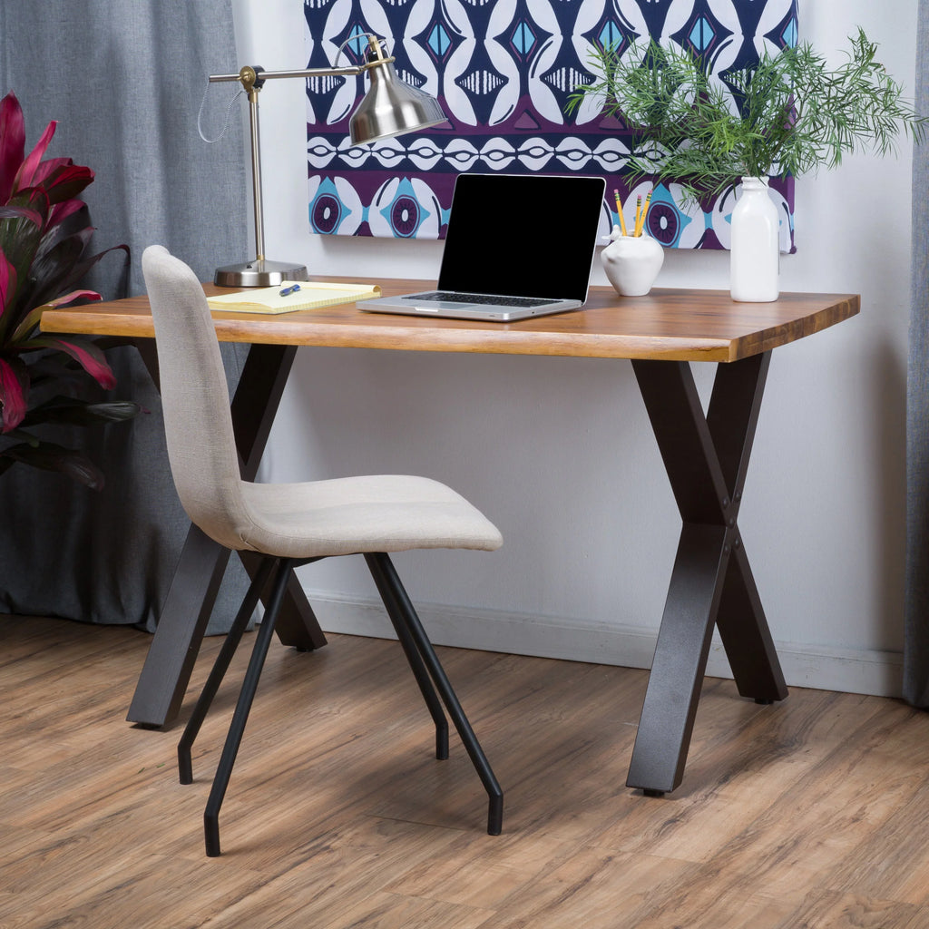 Acacia Desk with Iron Legs S6923