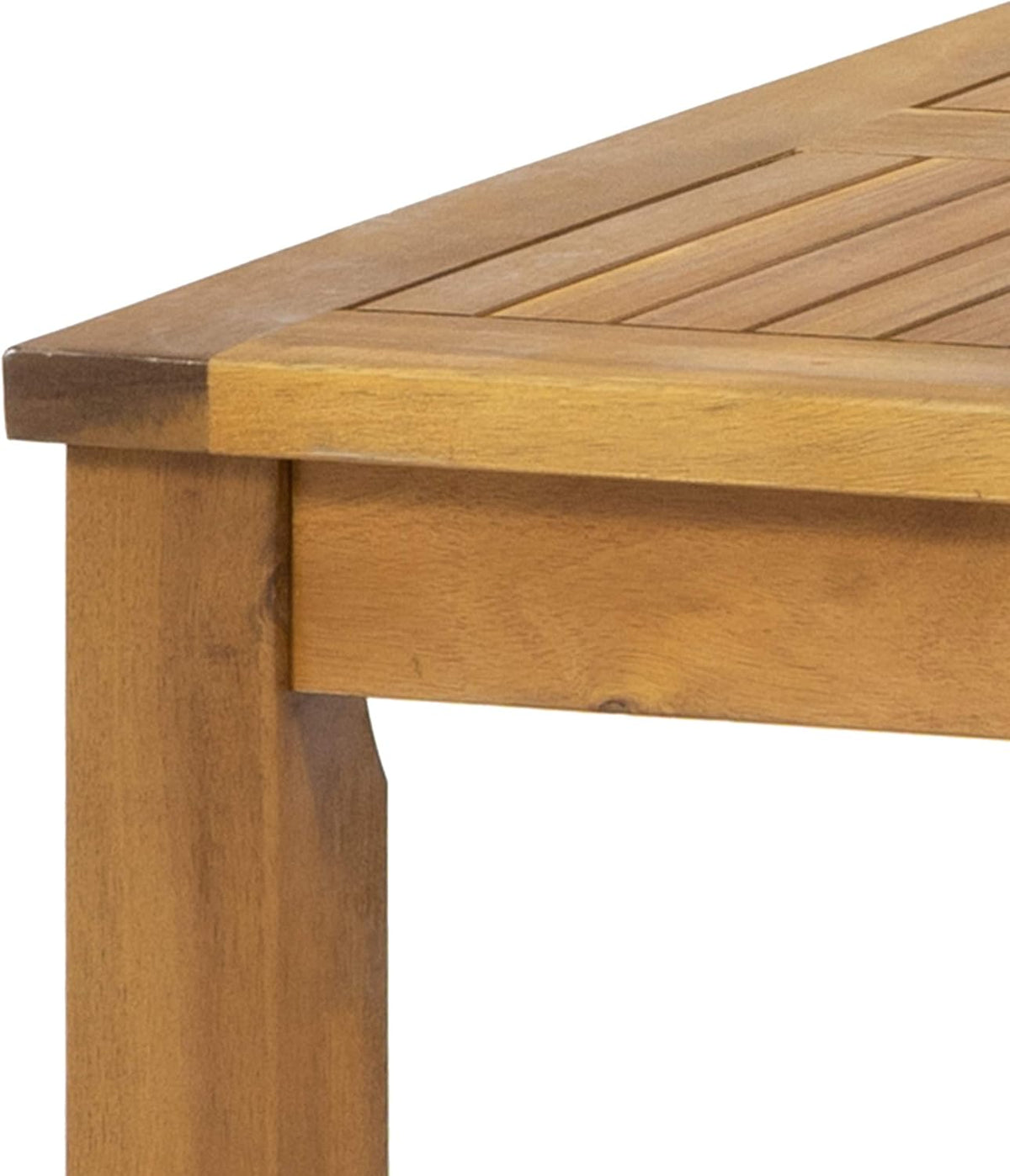 Outdoor 4 Seater Acacia Wood Chat Set with Wicker Accents, Teak Finish C55461