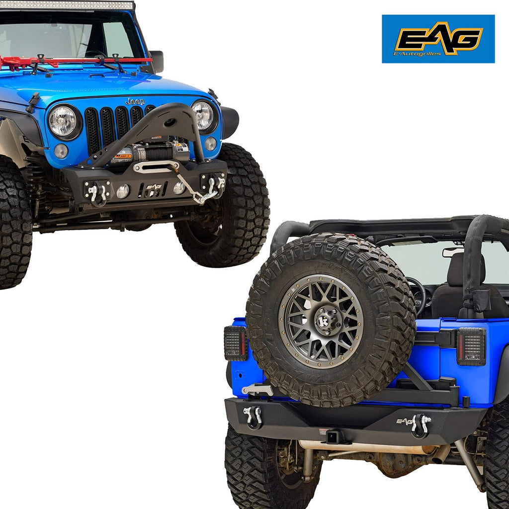 Front Bumper Stinger and Rear Bumper with Tire Carrier Bumper Combo J373898