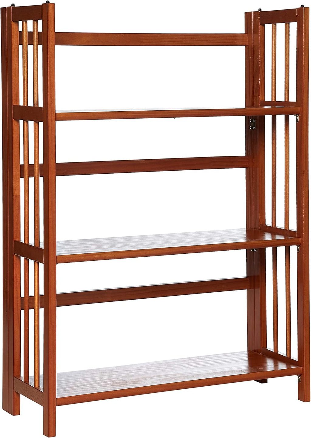 3-Shelf Folding Stackable Bookcase, Mahogany N8150