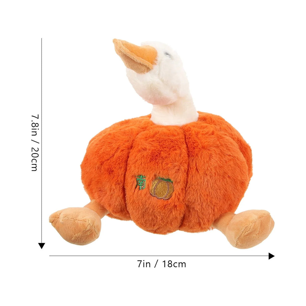 Plush Pumpkin Duck Stuffed Animal Doll W1679