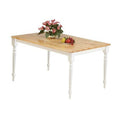 Farmhouse Dining Table Natural & White G75486