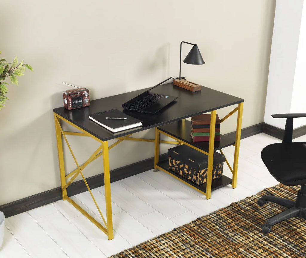 Black 47" Wooden Top Writing and Computer Desk M790