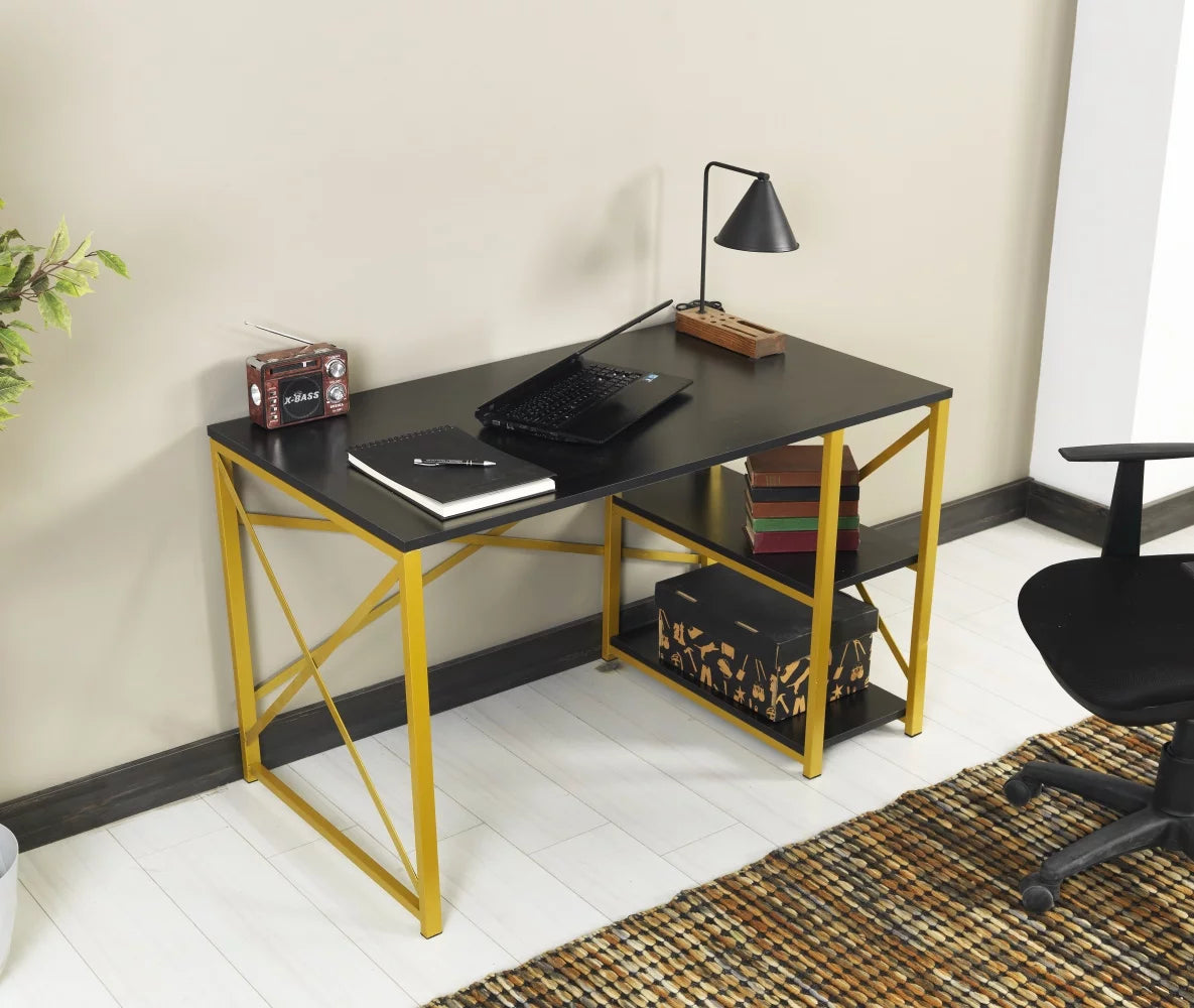 Black 47" Wooden Top Writing and Computer Desk M790