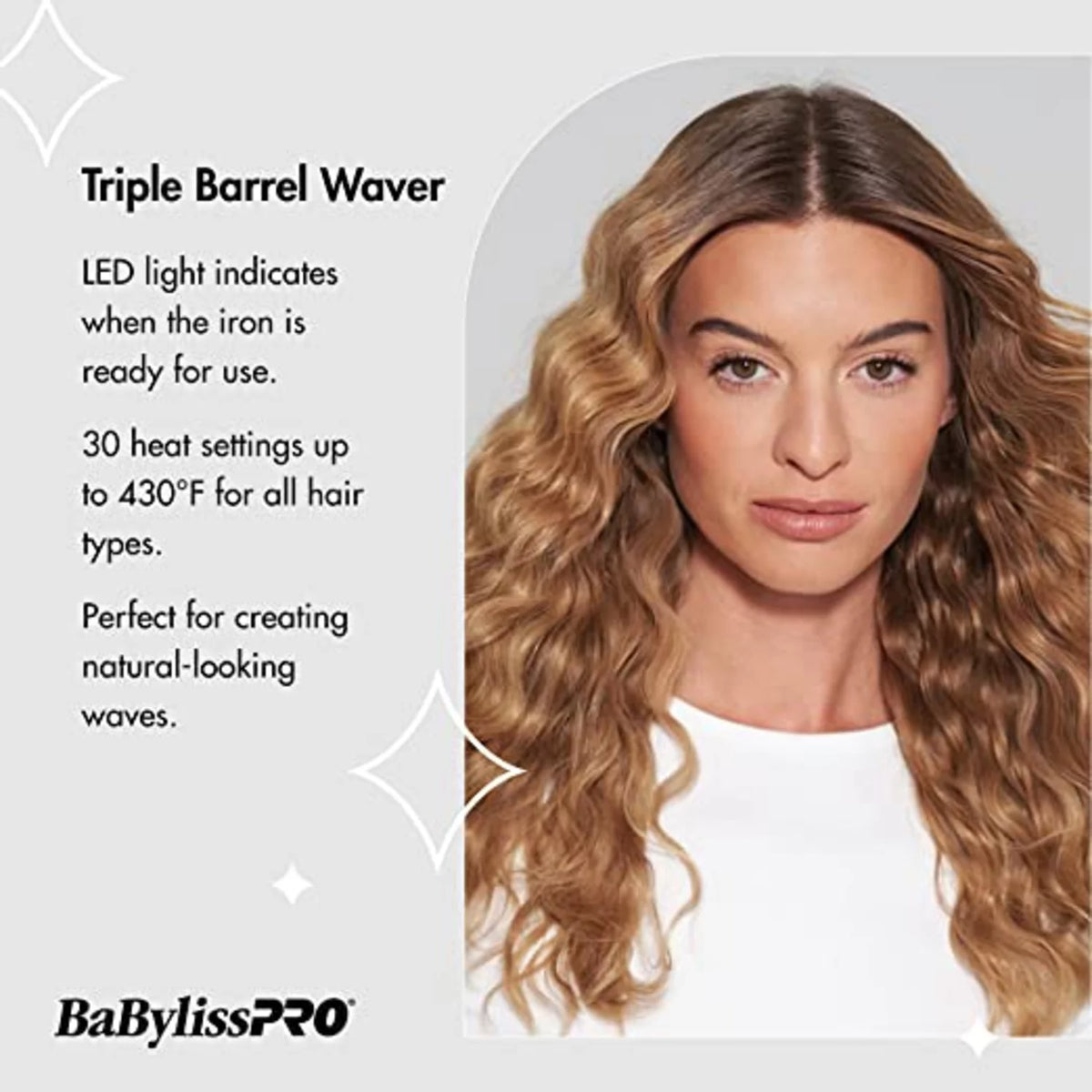 Ceramic Triple Barrel Waver E203
