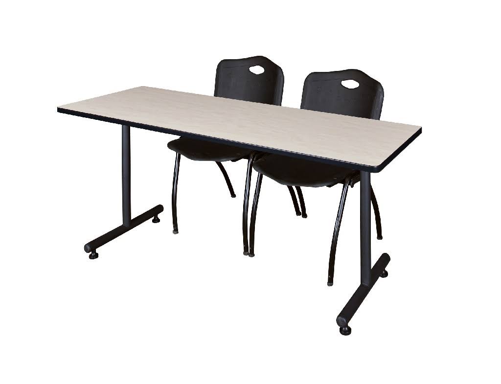 Maple Training Table & Black Stack Chairs G2721