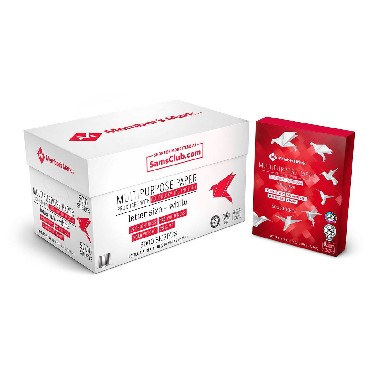 5000 Sheets 20lb Copy Paper 92 Bright 8-1/2 x 11 C865400
