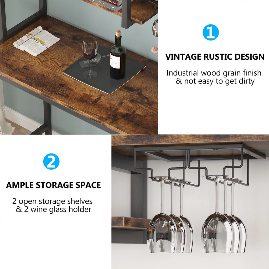 Bar Table and Chairs Set of 2 with Storage L3365