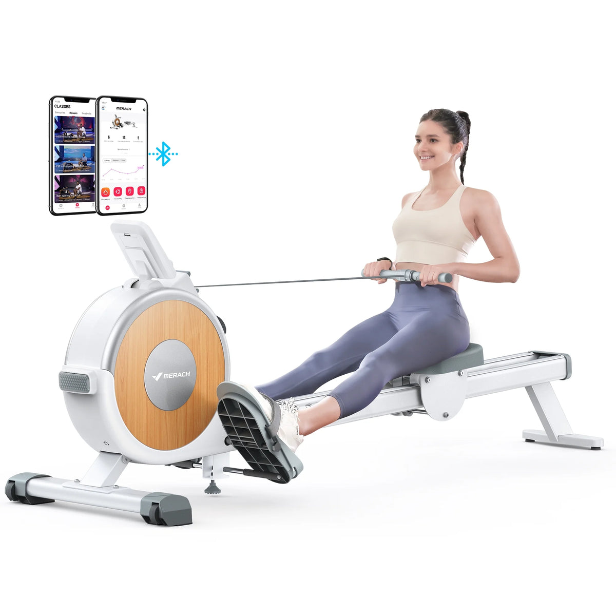 White Magnetic Rowing Machine O917202