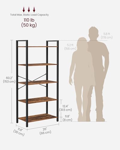 6-Tier Bookshelf with Steel Frame P8424