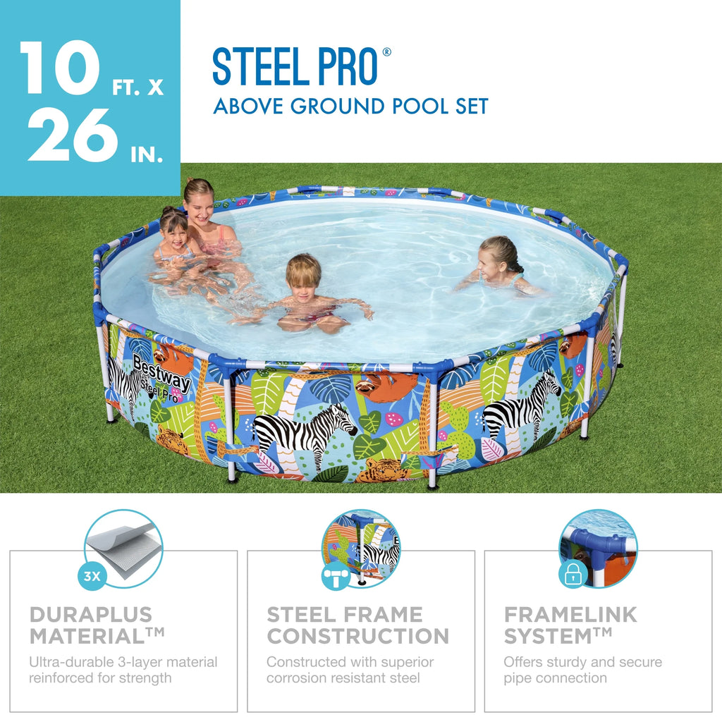 10 ft. x 26 in. Round Metal Frame Above Ground Pool I954