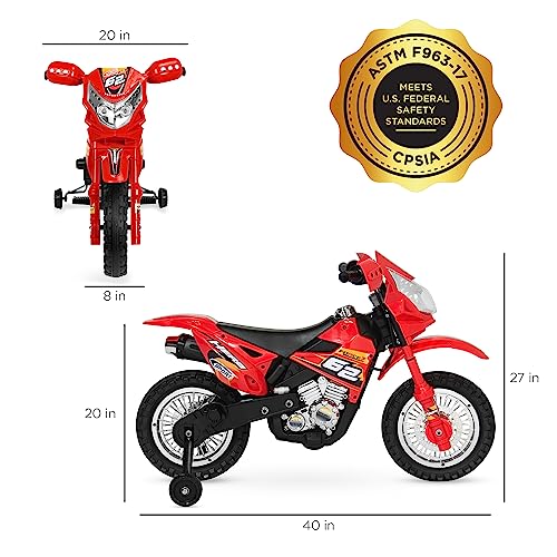 6V Kids Ride On Motorcycle with Training Wheels Black Q510605