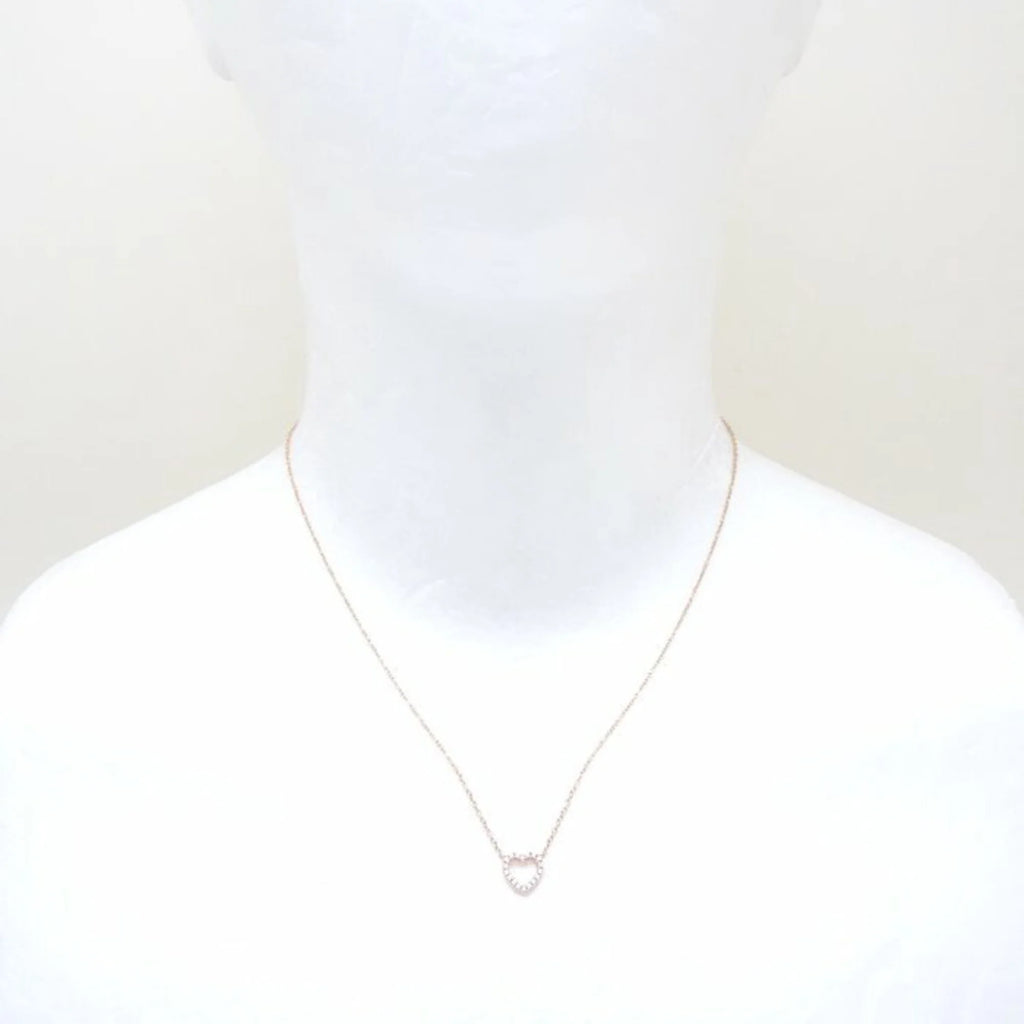 Tiffany Metro Heart Necklace Diamond Pink Gold Rose R990309