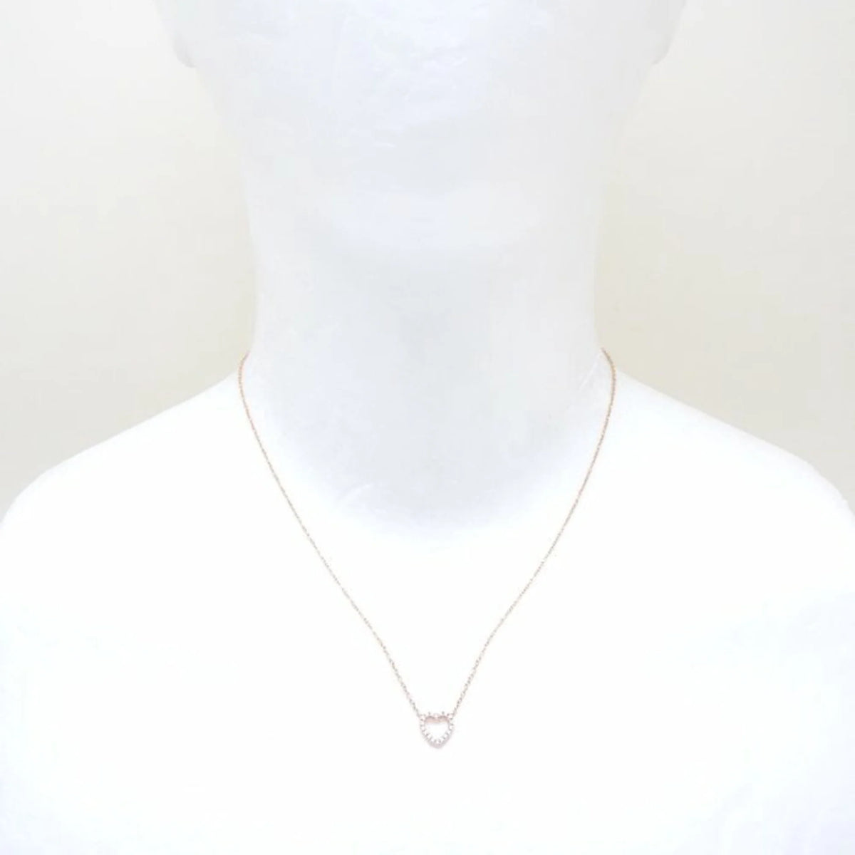 Tiffany Metro Heart Necklace Diamond Pink Gold Rose R990309