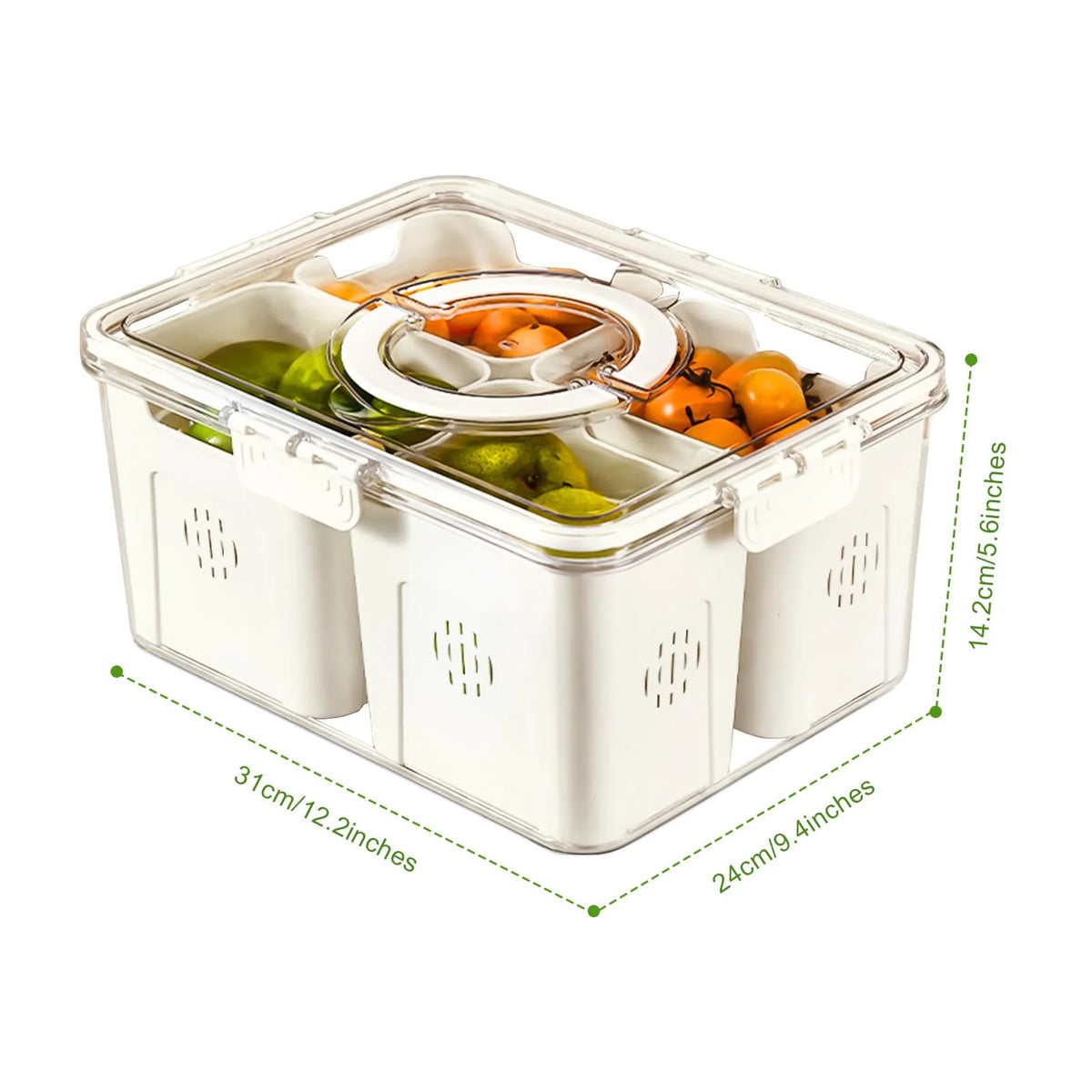 Storage Containers with Lid and Handle, 4 Removable Colanders N88577